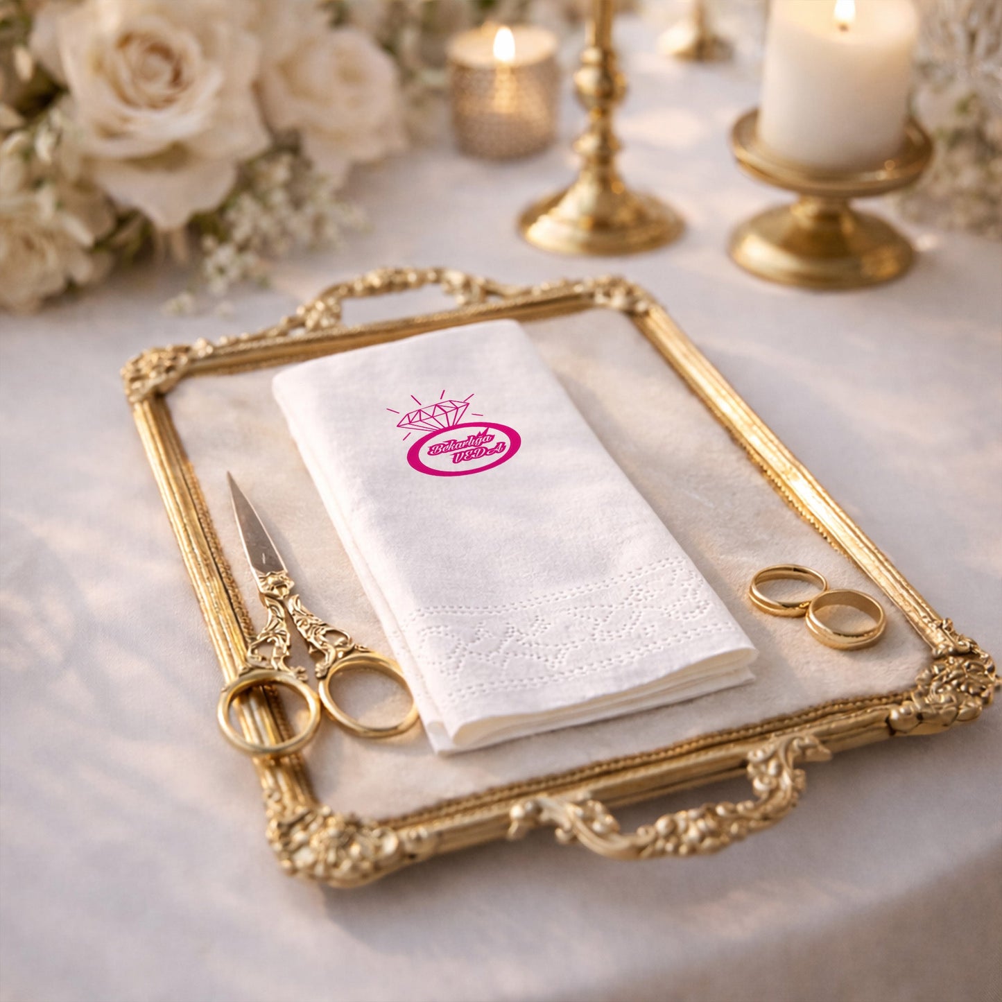 Bekarlığa Veda Yüzük Figürlü Kişiye Özel Kına Peçetesi