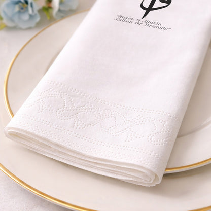 Ayetli Minimal Tasarım Nikah ve Düğün Organizasyon Peçetesi