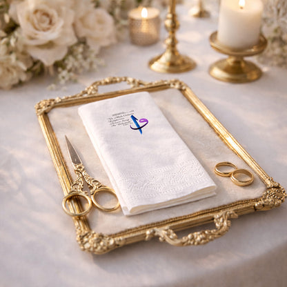 Renkli Hat Sanatlı Nikah ve Düğün Baskılı Peçete Tasarımı