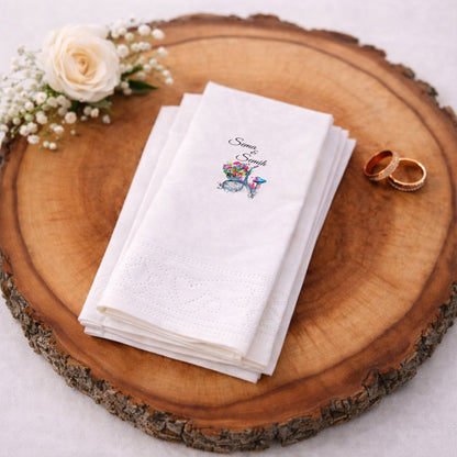 Sema & Semih Temalı Bisiklet Desenli Nişan Peçetesi