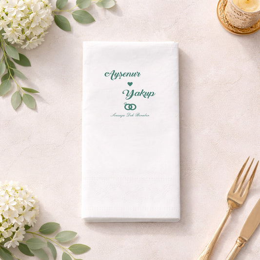 Ayşenur & Yakup Sonsuza Dek Beraber Yazılı Baskılı Peçete