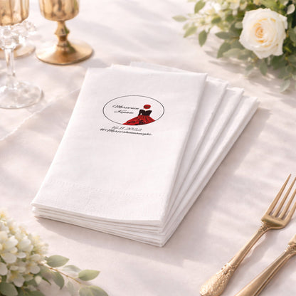 Merve’nin Kınası Kırmızı Kabarık Elbiseli Baskılı Peçete