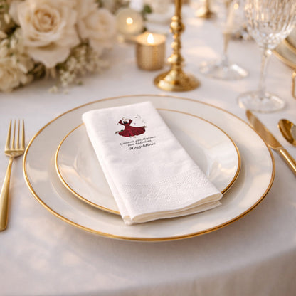 Kadınlara Özel Mesajlı Salıncakta Gelin Temalı Şık Kına Peçetesi