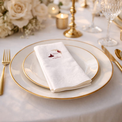 Gülsüm'ün Gelin Kınası Kabarık Bordo Elbiseli Organizasyon Peçetesi