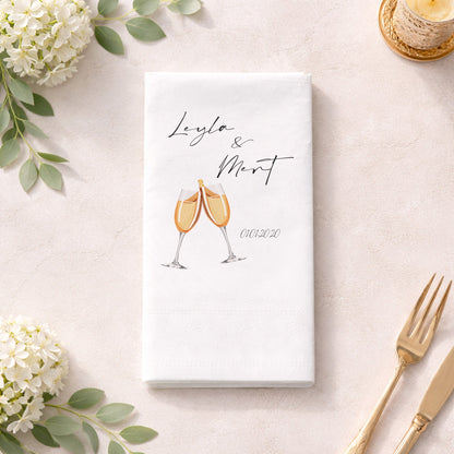 Leyla & Mert Kadeh İllüstrasyonlu Kutlama Peçetesi