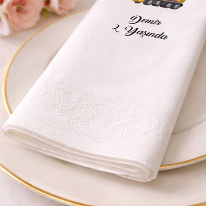 Vinç Temalı Erkek Çocuk Doğum Günü Kişiye Özel Peçete