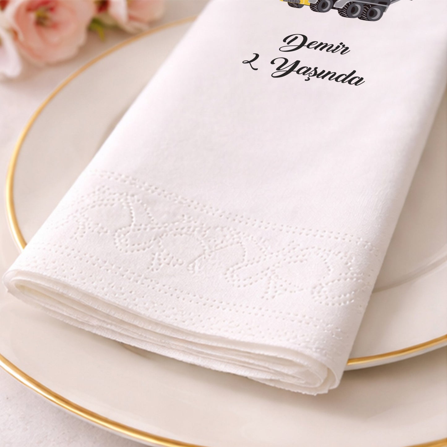 Beton Mikseri Temalı Erkek Çocuk Doğum Günü Peçetesi