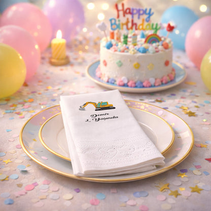 Ekskavatör Temalı Erkek Çocuk Doğum Günü Peçetesi