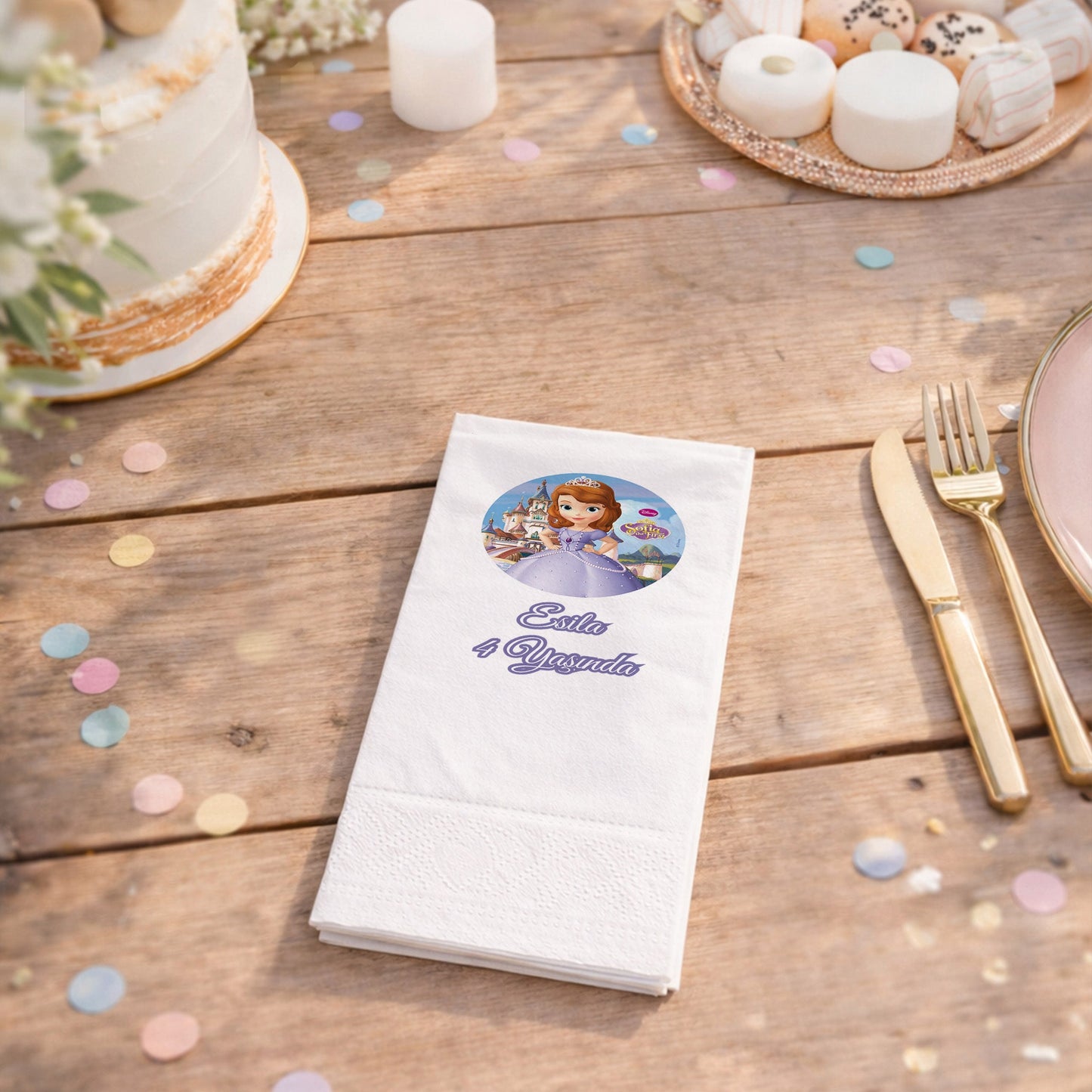 Prenses Sofia Temalı Kız Çocuk Doğum Günü Peçetesi