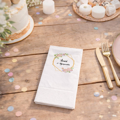 Çiçekli Çerçeve Temalı Kız Çocuk Doğum Günü Peçetesi