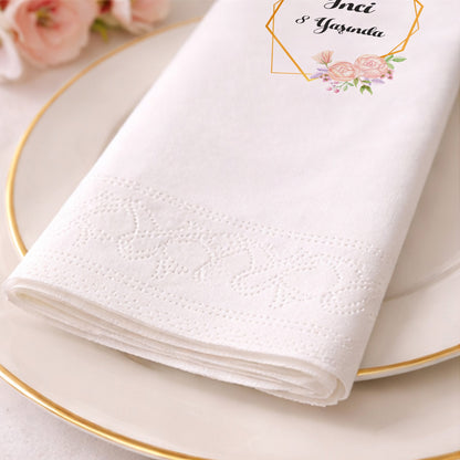 Çiçekli Çerçeve Temalı Kız Çocuk Doğum Günü Peçetesi