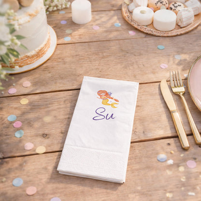 Taçlı Erkek Bebek Temalı 1 Yaş Doğum Günü Peçetesi