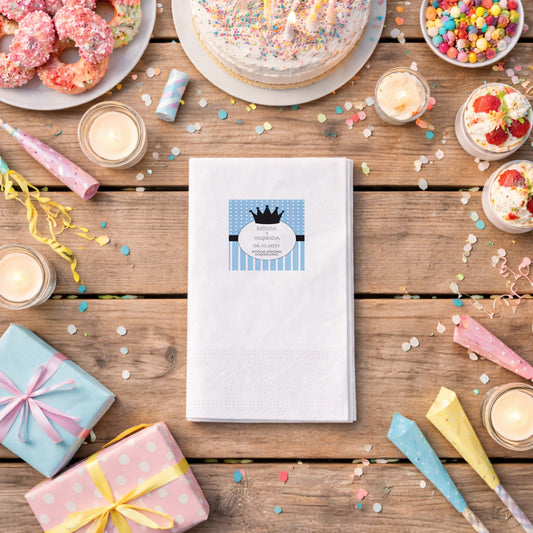 Ay Üzerinde Ayıcık Temalı Kız Bebek Hoş Geldin Peçetesi