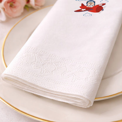 Uçaklı Ayıcık Temalı Erkek Bebek 1 Yaş Doğum Günü Peçetesi