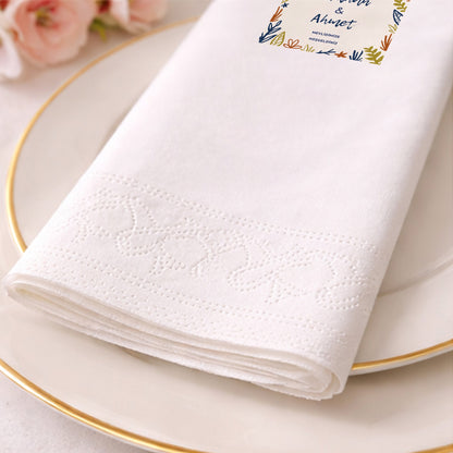 Modern Yaprak Desenli Kişiye Özel Bebek Mevlidi Peçetesi