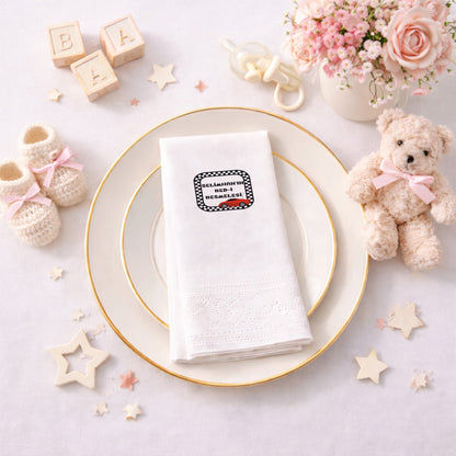 Yarış Arabalı Temalı Erkek Bebek Bed-i Besmele Peçetesi