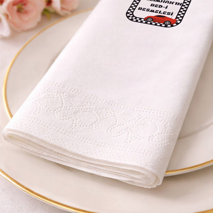 Yarış Arabalı Temalı Erkek Bebek Bed-i Besmele Peçetesi