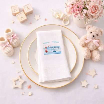 Küçük Prens Temalı Kişiye Özel Bebek Hoş Geldin Peçetesi