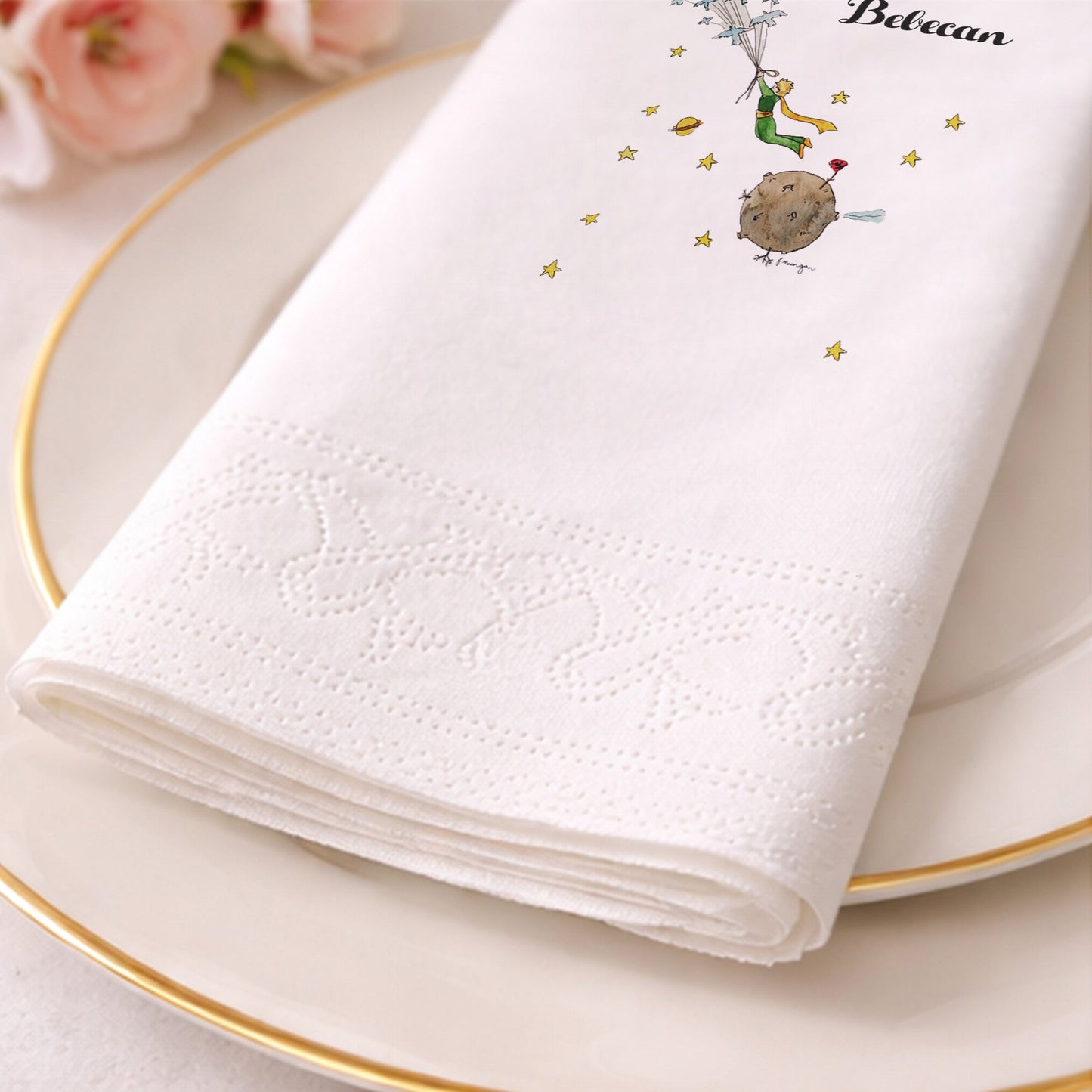 Sıcak Hava Balonu Temalı Kişiye Özel Bebek Hoş Geldin Peçetesi