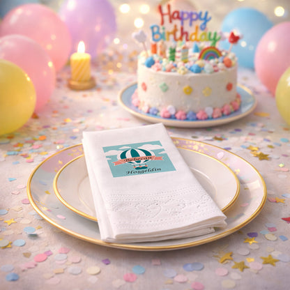 Pembe Balon Temalı Kişiye Özel Kız Bebek Hoş Geldin Peçetesi