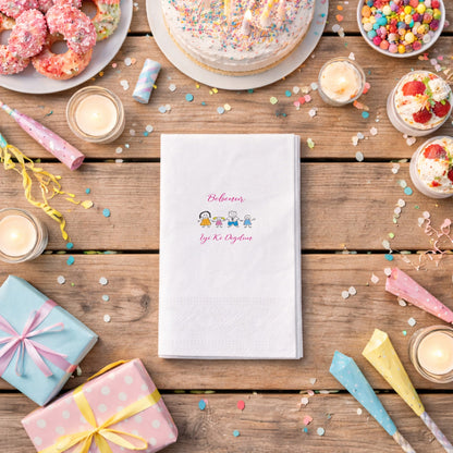 Aile Çizim Temalı Kişiye Özel İyi Ki Doğdun Peçetesi