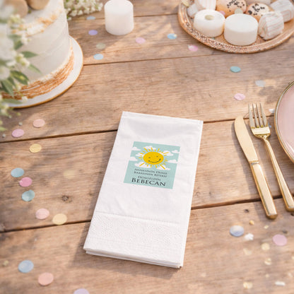 Güneş Temalı Kişiye Özel Bebek Hoş Geldin Peçetesi