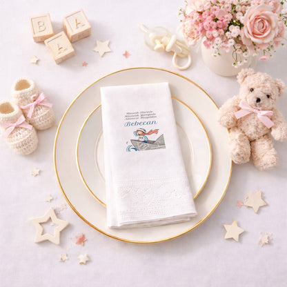 Gazete Kağıdı Kayıklı Denizci Bebecan Bebek Peçetesi