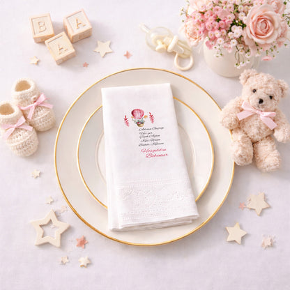 Tavşanlı Pembe Sıcak Hava Balonu Bebenur Peçetesi