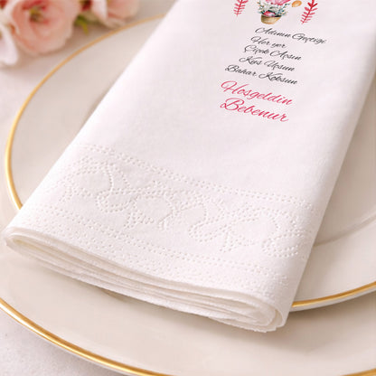 Tavşanlı Pembe Sıcak Hava Balonu Bebenur Peçetesi