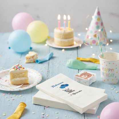 Mavi Balonlu Fil Figürlü Bebecan 2 Yaş Peçetesi