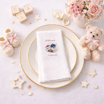 Bebenur 5 Yaş Mantar ve Kelebek Tasarımlı Kişiye Özel Peçete