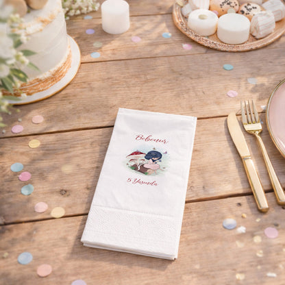 Bebenur 5 Yaş Mantar ve Kelebek Tasarımlı Kişiye Özel Peçete