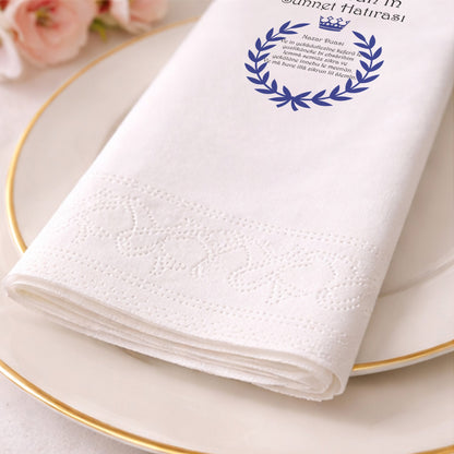 Bebecan Sünnet Hatırası Nazar Dualı Kral Tacı Desenli Peçete