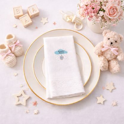 Sevimli Fil ve Yıldız Temalı Hoşgeldin Bebecan Peçetesi