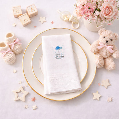 Mavi Balonlu ve Yıldızlı Hoşgeldin Bebecan Peçetesi