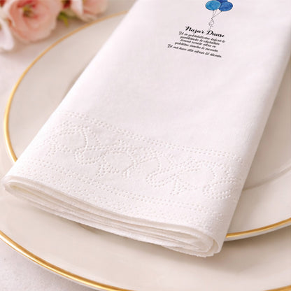 Mavi Balonlar ve Nazar Dualı Bebecan Erkek Bebek Peçetesi