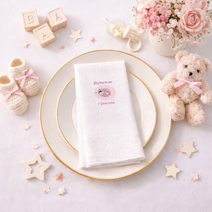 Bebenur Pembe Unicorn Temalı 1 Yaş Doğum Günü Parti Peçetesi