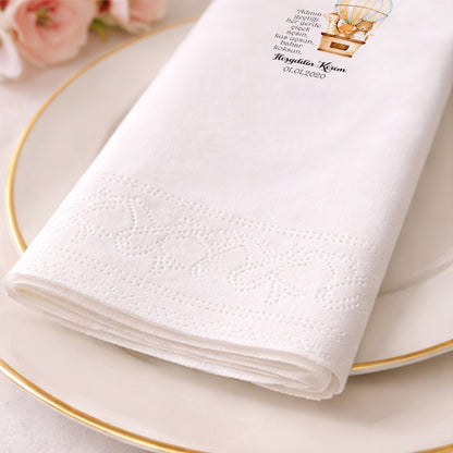 Kerem İsimli Sevimli Orman Hayvanları Uçan Balon Peçetesi