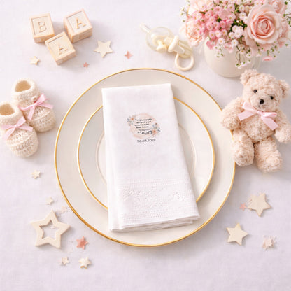 Hayal İsimli Pastel Güllü ve Şiirli Romantik Bebek Peçetesi