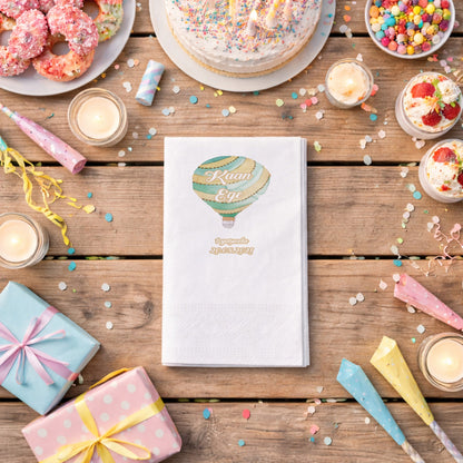 Kaan Ege Pastel Yeşil Bohem Sıcak Hava Balonu Temalı Peçete