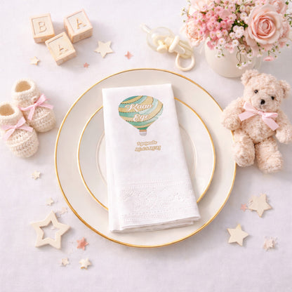 Kaan Ege Pastel Yeşil Bohem Sıcak Hava Balonu Temalı Peçete