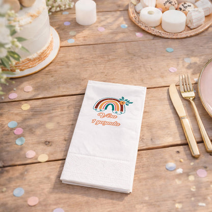 Bohem Çiçekli Gökkuşağı Temalı Vera 1 Yaş Peçetesi