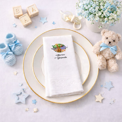 Alperen 1 Yaşında Safari Hayvanları Konseptli Doğum Günü Peçetesi