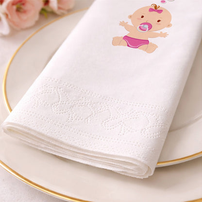 Ceren İsme Özel Pembe Bulut Temalı 1 Yaş Doğum Günü Peçetesi