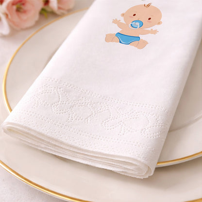 Cenk İsme Özel Mavi Bulut Temalı 1 Yaş Doğum Günü Peçetesi