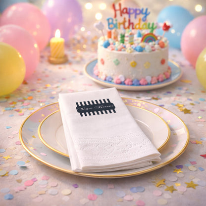 Çizgili Modern Tasarım Yağız Kerem İsme Özel Parti Peçetesi