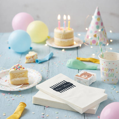 Çizgili Modern Tasarım Yağız Kerem İsme Özel Parti Peçetesi