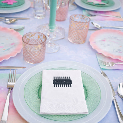 Çizgili Modern Tasarım Yağız Kerem İsme Özel Parti Peçetesi