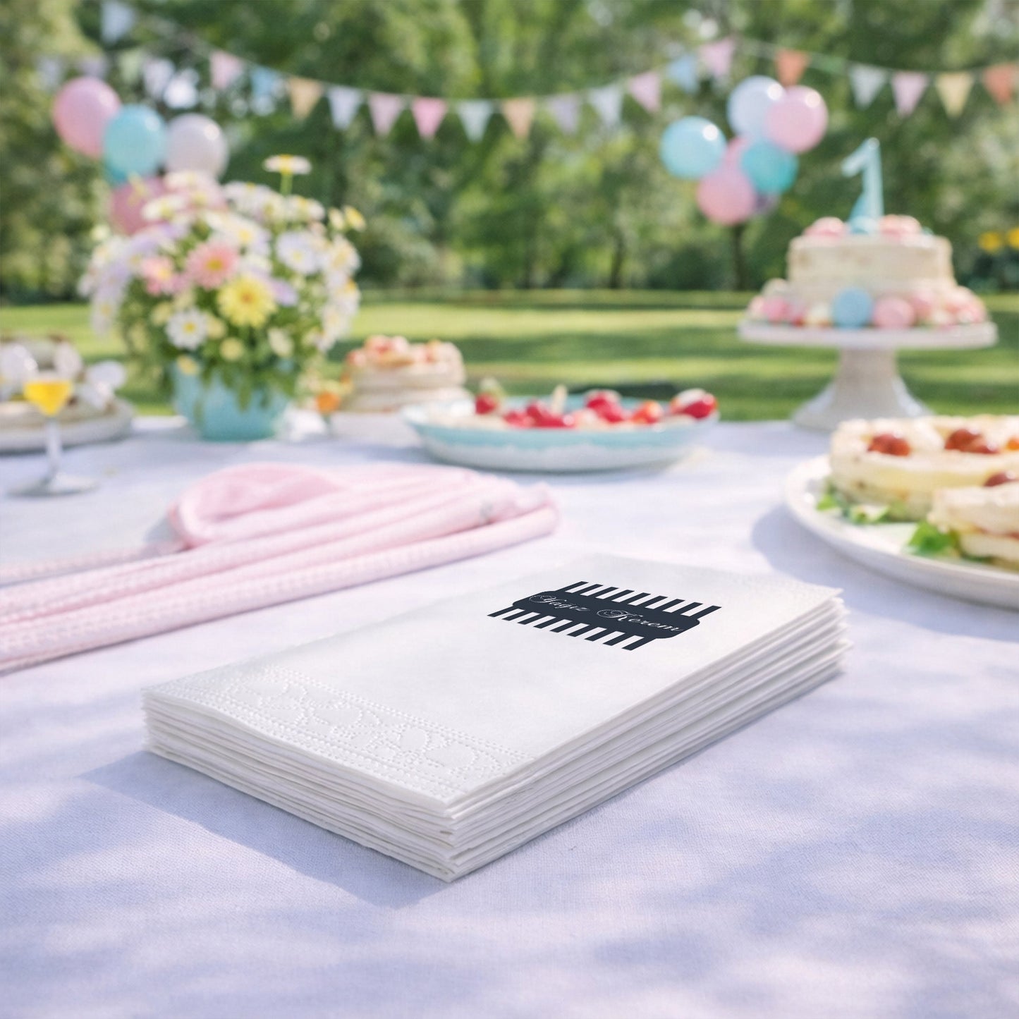 Çizgili Modern Tasarım Yağız Kerem İsme Özel Parti Peçetesi