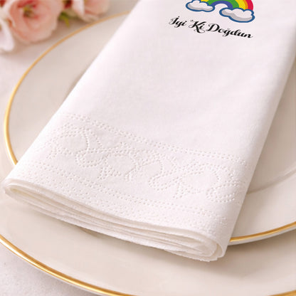 Gökkuşağı Temalı İyi Ki Doğdun Yazılı Doğum Günü Peçetesi